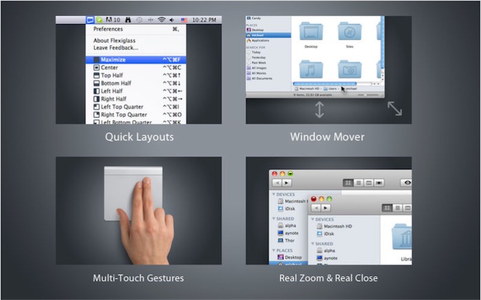 window manager foto schermata Flexiglass, window manager allo stato dell’arte per diventare virtuosi del Mac