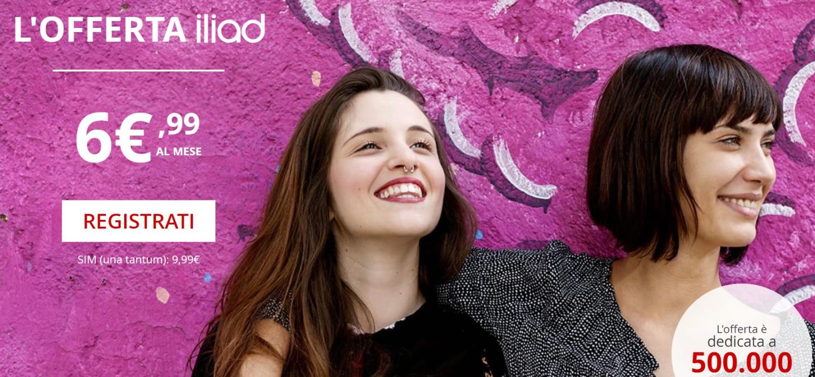 Nuova offerta Iliad: 6,99 euro per minuti ed SMS illimitati e 40 GB in 4G+