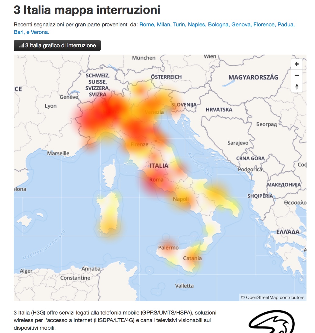 problemi 3 e Wind foto malfunzionamenti per dati e telefonate in tutta italia