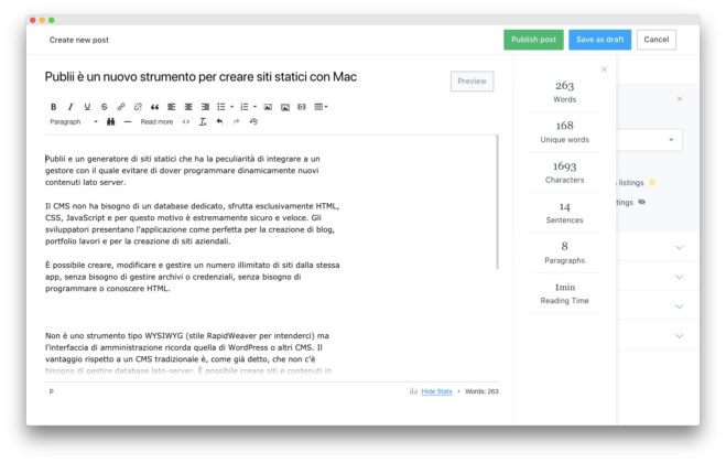Publii è un nuovo strumento per creare siti statici con Mac