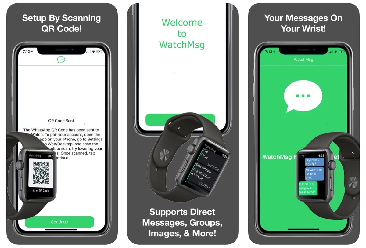WhatsApp per Apple Watch con l’app WatchMsg