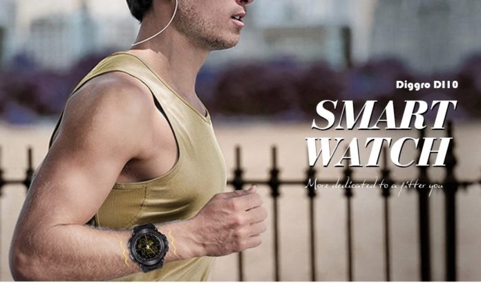 Diggro DI10, orologio smart sportivo per iOS e Android, IP68 a soli 17 euro
