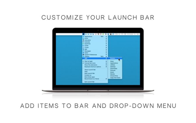 Launch Bar per Mac mette app e cartelle sulla barra di stato