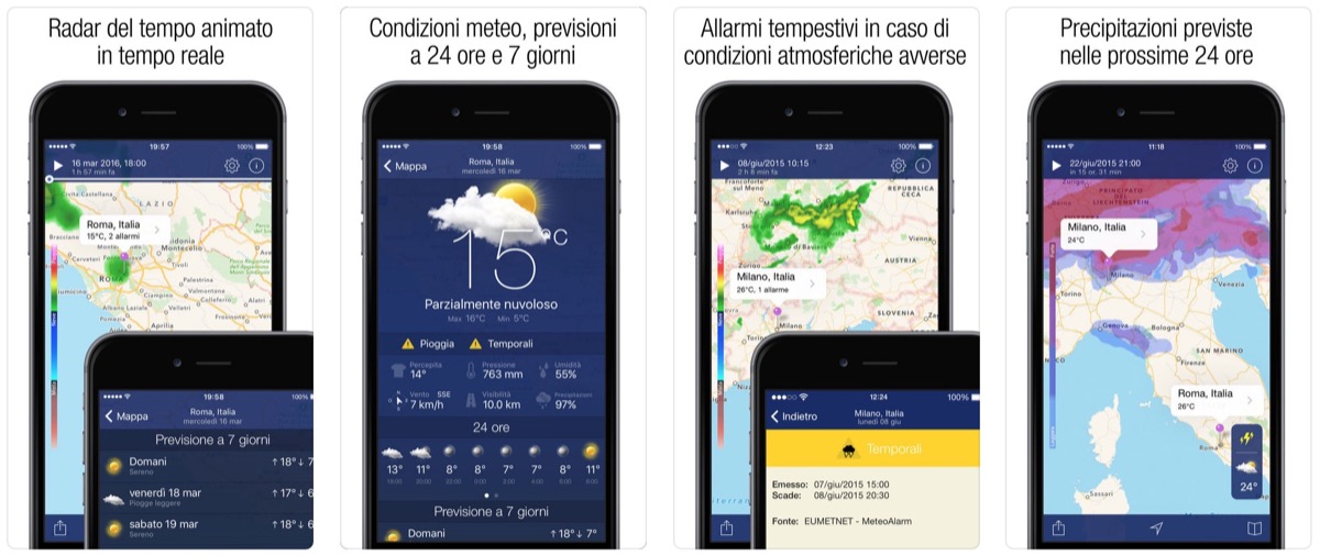 Radar Meteo Live, previsioni del tempo con avvisi push per iOS