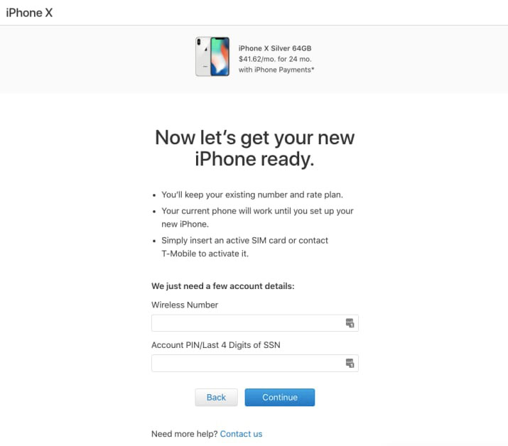 Un bug sull’Apple store online USA consentiva di ottenere i PIN di account legati all’operatore T-Mobile Richiesta PIN