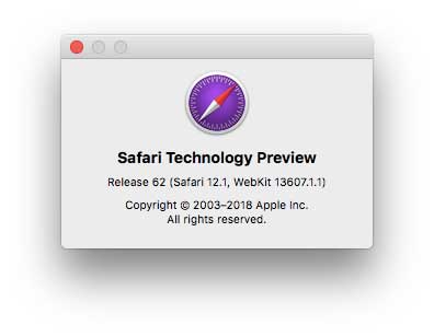 Safari Technology Preview 62