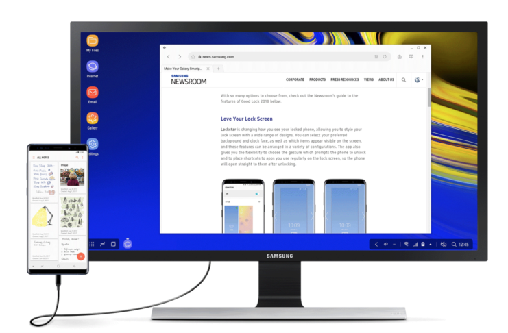 Galaxy Note 9 elimina il dock dalla modalità desktop DeX