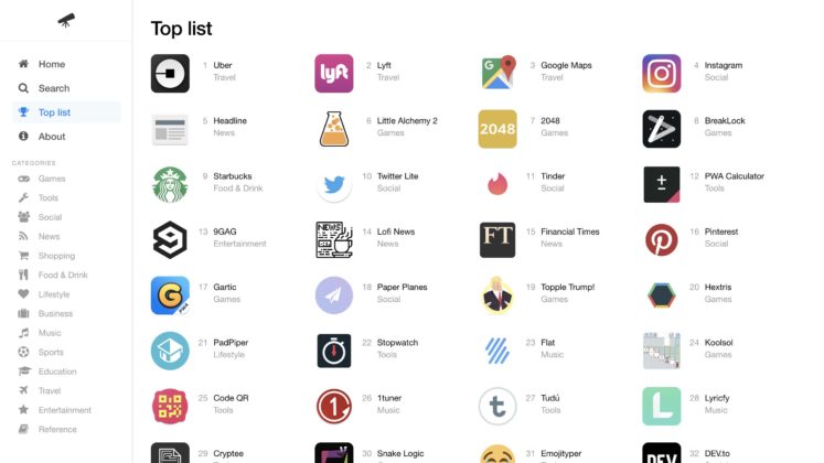 Appscope è uno store che consente di avviare app senza scaricare nulla