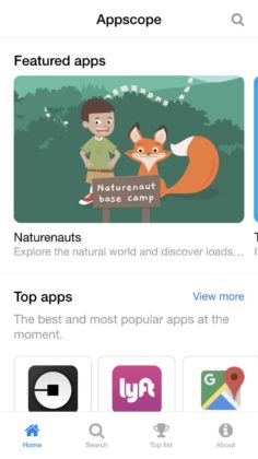 Appscope è uno store che consente di avviare app senza scaricare nulla