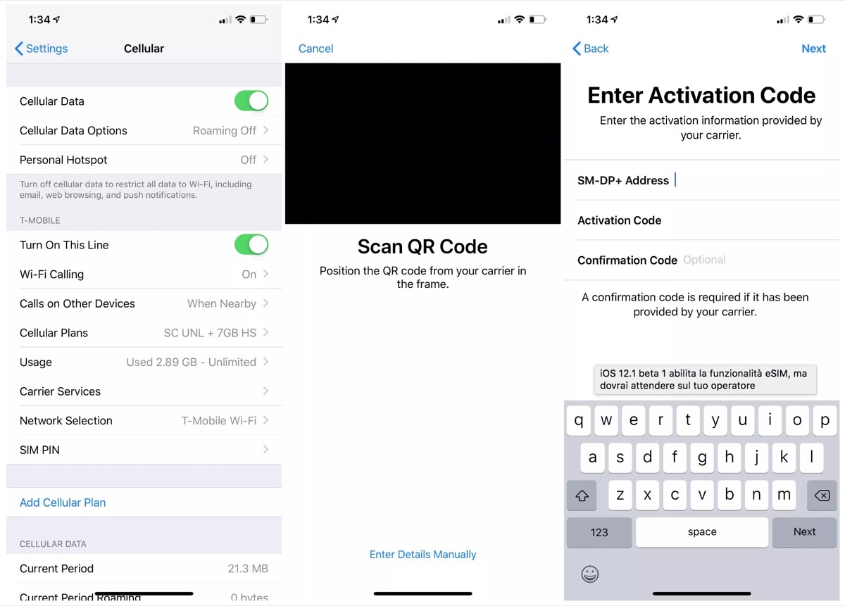 iOS 12.1 beta 1 abilita l’eSIM per iPhone iOS 12.1 beta 1 abilita l’eSIM per iPhone