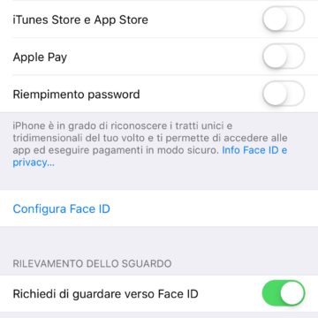 Come aggiungere due volti su Face ID iOS 12