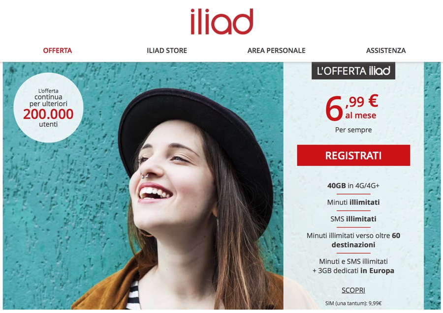 iliad funziona: in Italia 1,5 milioni di utenti a inizio agosto