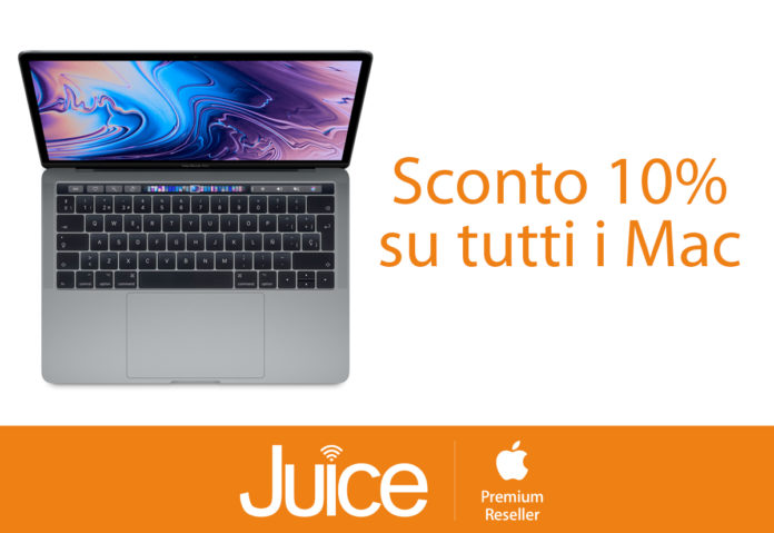 Da Juice sconto 10% su tutti i Mac, fino a 880 euro di risparmio su MacBook Pro