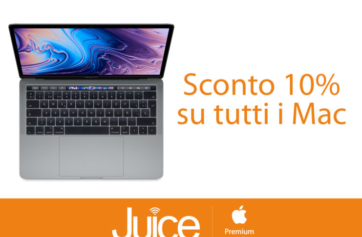 Da Juice sconto 10% su tutti i Mac, fino a 880 euro di risparmio su MacBook Pro