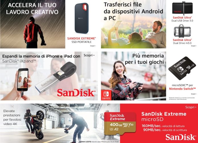 I Sandisk Days di Amazon mettono in sconto memorie Flash, SSD, e chiavette USB, iPhone e Wireless