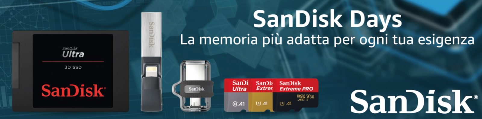 I Sandisk Days di Amazon mettono in sconto memorie Flash, SSD, e chiavette USB, iPhone e Wireless