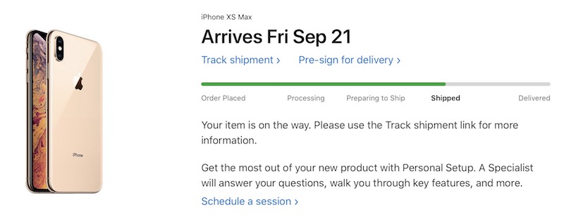 Spedizioni iPhone XS Max, XS e Watch 4 in corso per il lancio di venerdì 21 settembre