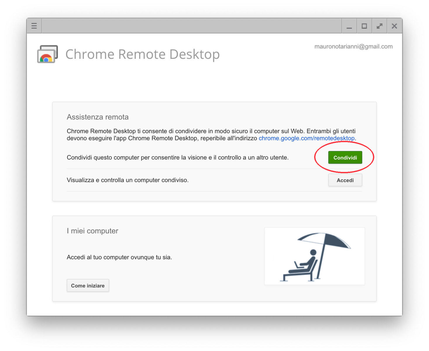 Condividere un computer in remoto con Chrome Remote Desktop