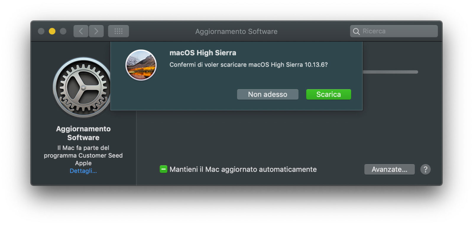 Come ritornare a High Sierra da macOS Mojave