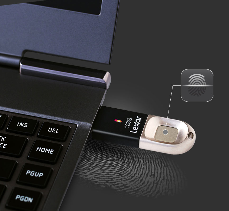 Lexar JumpDrive Fingerprint F35 foto chiavetta USB con impronta