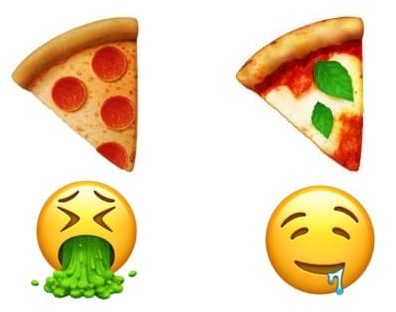 emoji pizza a confronto