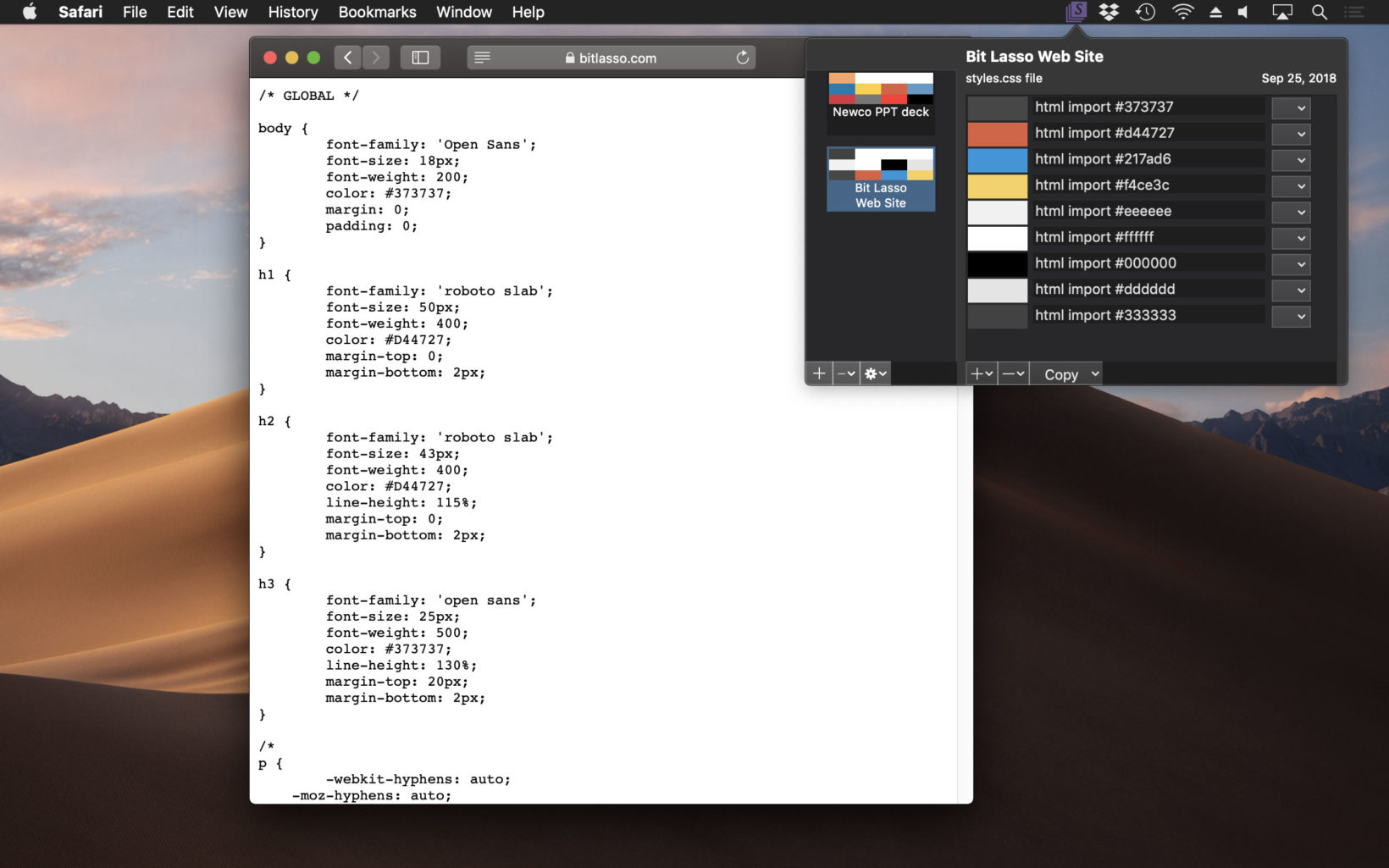 Swatch è un’applicazione per gestire palette di colori sul Mac Swatch