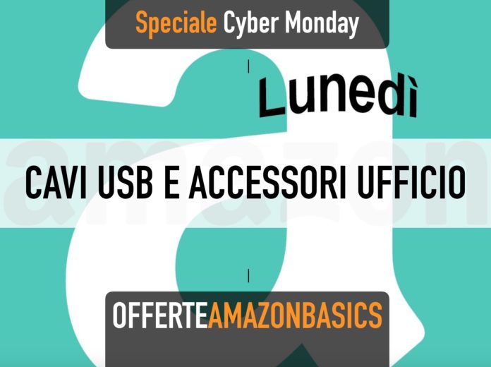Cavi USB e accessori ufficio AmazonBasics in offerta per il Cyber Monday