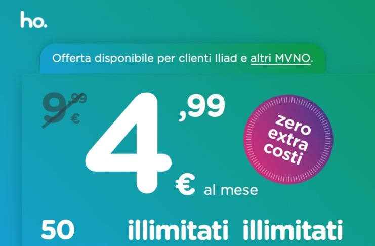 Ho Mobile contro iliad, arriva la super offerta da 50GB a 4,99 euro al mese