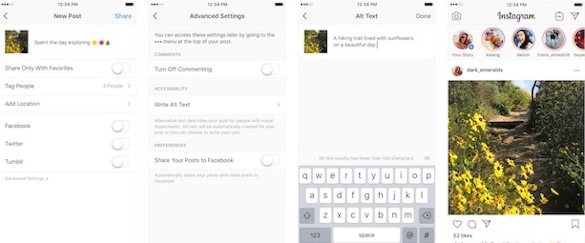 Instagram, ora si potranno descrivere le foto per i non vedenti