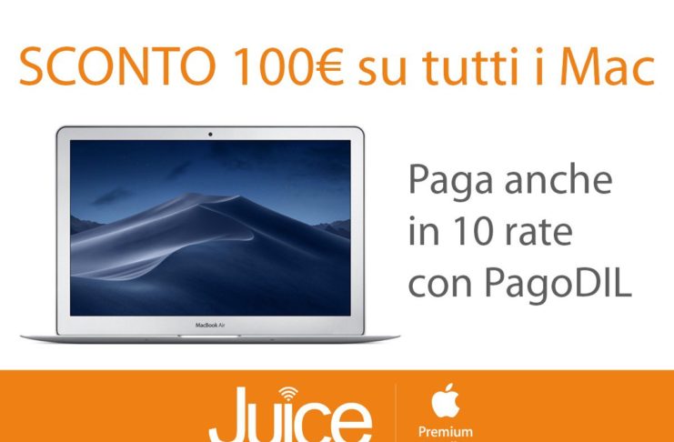 Juice sconta tutti i Mac, si paga in 10 mesi a zero costi e zero interessi