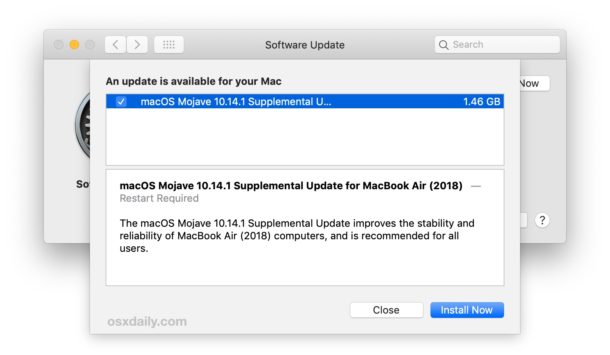 Apple rilascia il primo Supplemental Update per i nuovi MacBook Air 2018