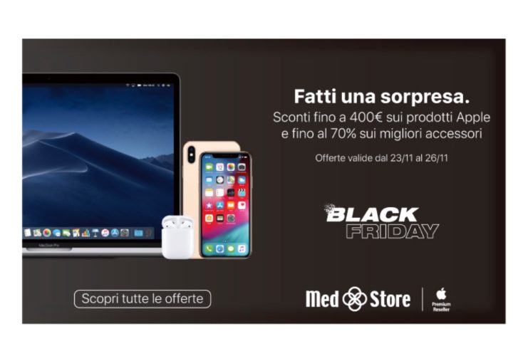 Partito il Black Friday Med Store, sconti fino a 400 euro sui prodotti Apple