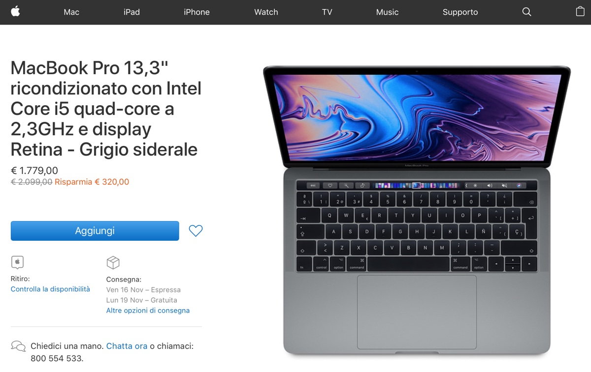 Festa del portatile nei ricondizionati Apple: Air da 959 euro, tanti MacBook Pro 2018 in sconto