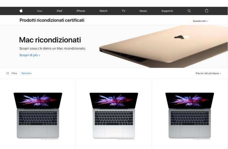 Apple rinnova il negozio Prodotti ricondizionati per Mac, iPad e accessori in sconto