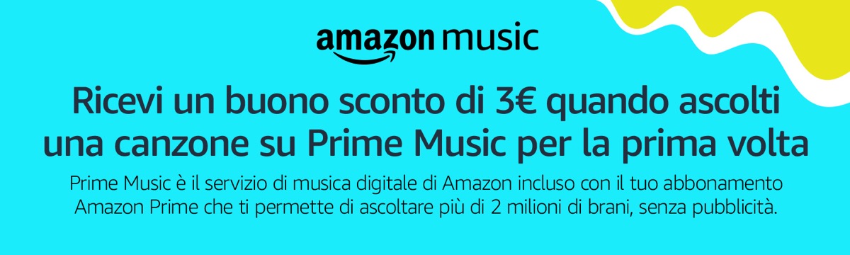 Amazon, buono sconto di 3 euro ascoltando una canzone su Amazon Music