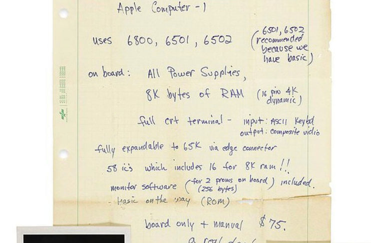 Invenduto un vecchio documento scritto da Steve Jobs messo all’asta