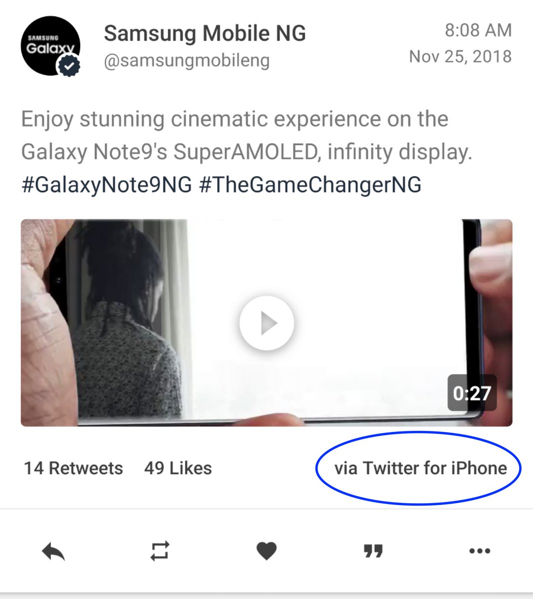 Ci risiamo, Samsung si pubblicizza con Tweet da iPhone