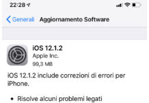 Disponibile aggiornamento a iOS 12.1.2