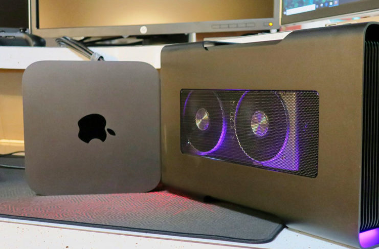 Mac mini con GPU esterna. Foto: eGPU.io