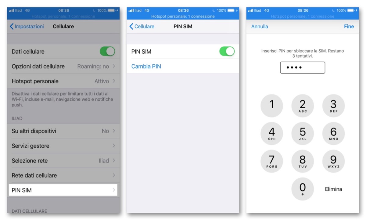 Cambiare PIN Sim su iPhone, con iOS 12 la funzione trasloca