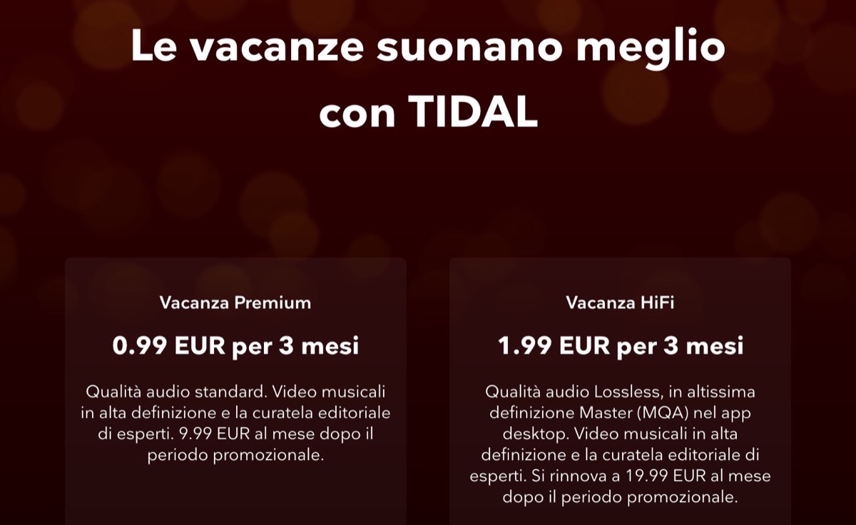 Buon Natale da Tidal: tre mesi di abbonamento Premium a soli 0,99 euro