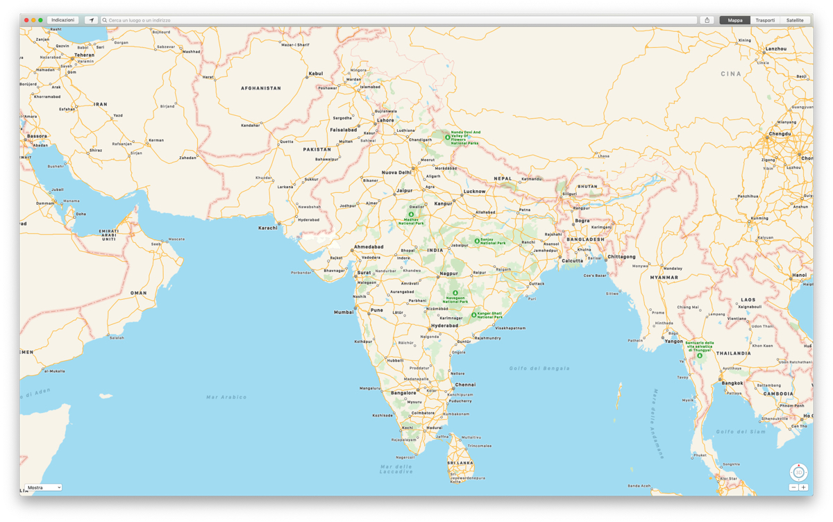 Apple Mappe ora offre le indicazioni stradali in India