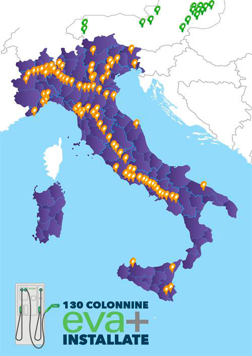 Progetto Eva+: installate 130 stazioni di ricarica fast recharge