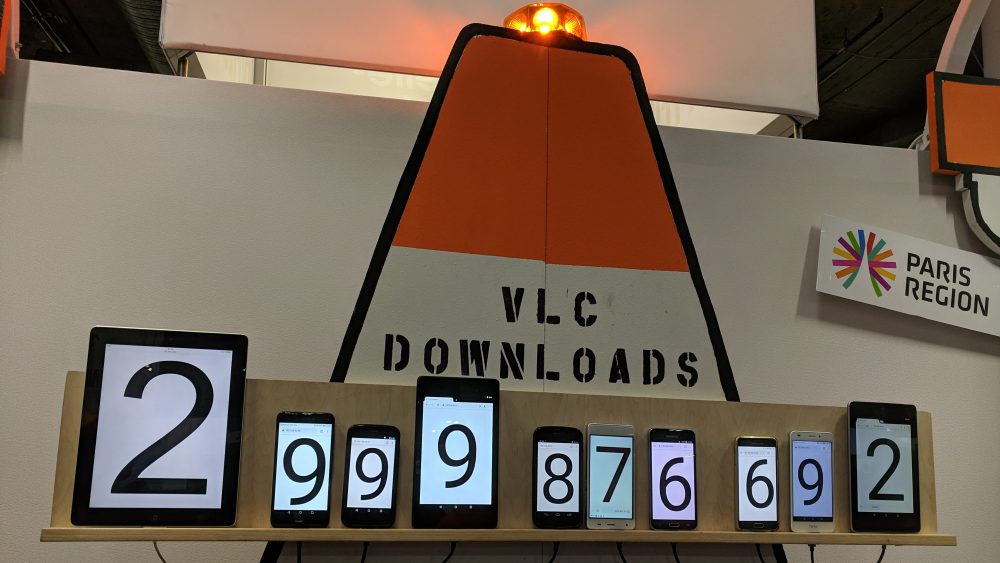 Il contatore dei download di VLC al CES di Las Vegas. Foto: JANKO ROETTGERS / VARIETY