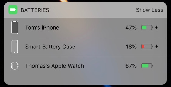 Smart Battery Case per iPhone XS, l’icona è presente su iOS 12.1.2