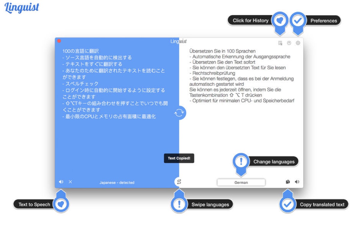 L’app Linguista mette il traduttore sulla barra di stato del Mac