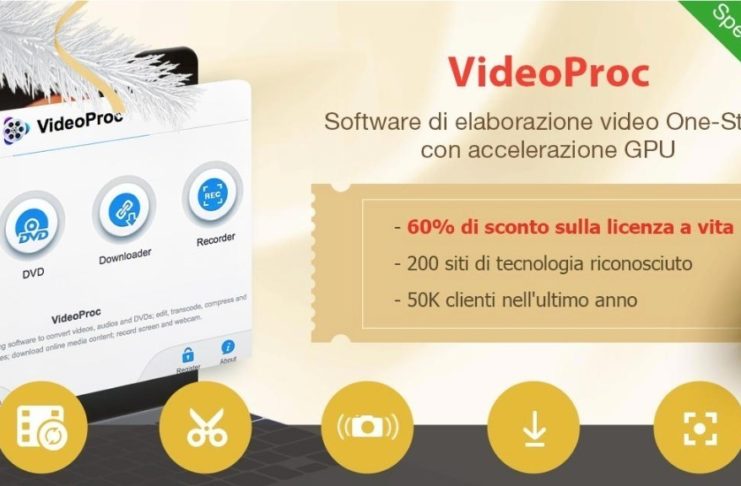 Offerta speciale di VideoProc, in tempo per Natale: 60% di sconto sulla licenza a vita