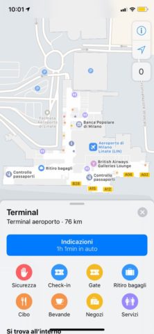 Apple Mappe cresce, ora con le mappe interne di Milano Linate e due outlet italiani