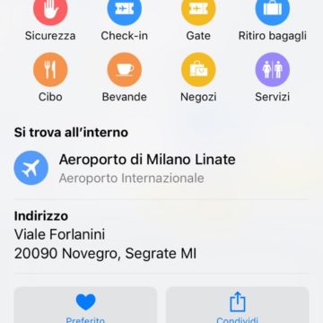 Apple Mappe cresce, ora con le mappe interne di Milano Linate e due outlet italiani
