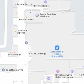 Apple Mappe cresce, ora con le mappe interne di Milano Linate e due outlet italiani